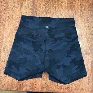 Lululemon Align 4 inch Athletic Shorts- Black & Blue Camo